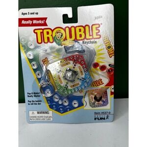 Basic Fun Trouble Board Game Keychain Pop-O-Matic Miniature Toy Vintage 1998